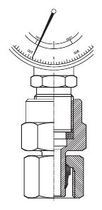 F-LINE DIN 2353 gauge connectors with standpipe