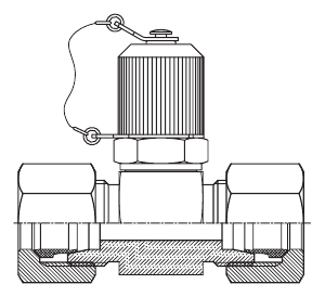 F-LINE DIN 2353 tee test couplings